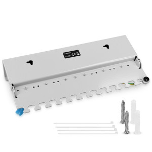 Patch Panel Cat6 cu 12 porturi RJ45 si montare pe perete, Kwmobile, Gri, Metal, 47695.02 - Img 7