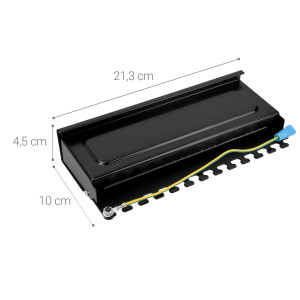 Patch Panel Cat6 cu 12 porturi RJ45 si montare pe perete, Kwmobile, Negru, Metal, 44493.02 - Img 6