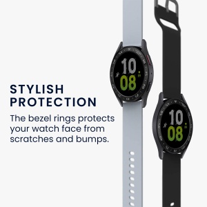 Rama cadran Kwmobile pentru Samsung Galaxy Watch 5, Negru/Argintiu, Aluminiu, KWM0000259A001C - Img 7