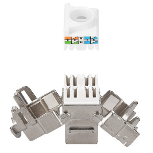 Set 12 Mufe CAT6A de 10 Gbit pentru cabluri Ethernet RJ45, Kwmobile, Argintiu, Metal, 45358.12 - Img 8