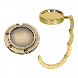 Set 2 Carlige de masa pentru genti, Kwmobile, Auriu, Aluminiu, 48556.08 - Img 1