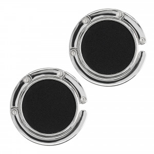 Set 2 Carlige de masa pentru genti, Kwmobile, Negru/Argintiu, Zinc, 57307.01 - Img 2