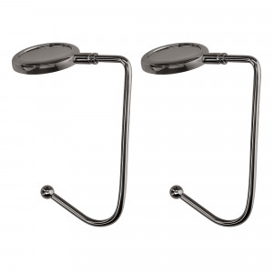 Set 2 Carlige de masa pentru genti, Kwmobile, Negru, Zinc, 53131.02 - Img 1