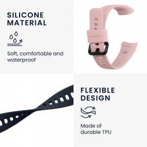 Set 2 curele kwmobile pentru Honor Band 5/Band 4, Silicon, Albastru/Roz, 59596.03 - Img 4