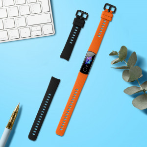 Set 2 curele kwmobile pentru Honor Band 5/Band 4, Silicon, Negru/Portocaliu, 59596.04 - Img 3