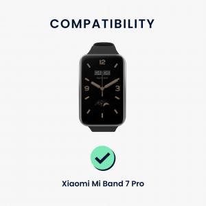 Set 2 Curele Kwmobile pentru Xiaomi Mi Band 7 Pro, Negru/Crem, Silicon, 59602.06 - Img 6