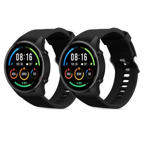 Set 2 Curele Kwmobile pentru Xiaomi Mi Watch/Mi Watch Color Sport, Negru, Silicon, KWM0000162Q007C - Img 1
