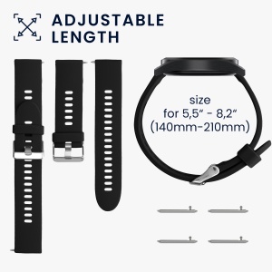 Set 2 Curele Kwmobile pentru Xiaomi Mi Watch/Mi Watch Color Sport, Negru, Silicon, KWM0000162Q007C - Img 6