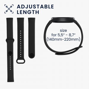 Set 2 curele kwmobile pentru Xiaomi Redmi Smart Band Pro, Silicon, Negru/Portocaliu, 57425.05 - Img 7