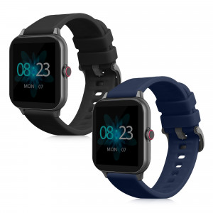 Set 2 curele pentru Blackview R3/R3 Pro, Kwmobile, Negru/Albastru, Silicon, 59292.01 - Img 2