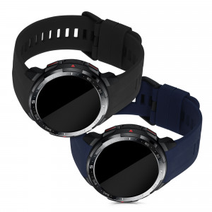 Set 2 curele pentru Honor Watch GS Pro, Silicon, Negru / Albastru, 53585.01 - Img 2