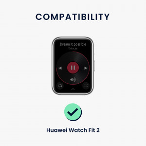 Set 2 curele pentru Huawei Watch Fit 2, Kwmobile, Negru/Albastru, Silicon, 59298.01 - Img 6