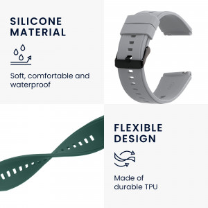 Set 2 curele pentru Xiaomi Mi Watch Color Sport/Watch S1 Active, Kwmobile, Gri/Verde, Silicon, 58971.02 - Img 4