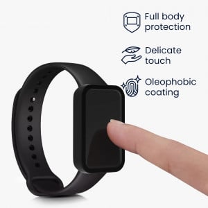 Set 2 Folii de protectie pentru Xiaomi Redmi Smart Band Pro, Kwmobile, Negru/Transparent, Sticla securizata, 57424.01 - Img 4