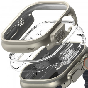 Set 2 Huse de protectie Ringke pentru Apple Watch Ultra 1/2 (49 Mm) Transparent/Gri Titan - Img 2