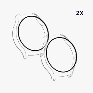 Set 2 Huse Kwmobile cu sticla securizata pentru Huawei Watch 4, Transparent, Plastic, 61909.02 - Img 5
