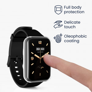 Set 2 huse kwmobile pentru Xiaomi Mi Band 7 Pro, Silicon, Negru/Transparent, 59605.01 - Img 4