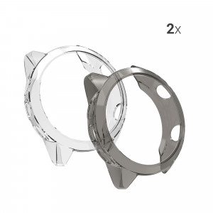 Set 2 huse pentru Garmin Forerunner 245/Forerunner 245 Music, Kwmobile, Negru/Transparent, Silicon, 58177.02 - Img 5