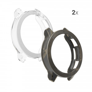 Set 2 huse pentru Xiaomi Watch S1 Active, Kwmobile, Negru/Transparent, Silicon, 58070.01 - Img 5