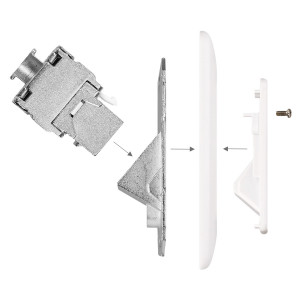 Set 2 Prize duble de retea RJ45 cu 4 mufe CAT 6A, Kwmobile, Alb, Metal, 45360.02 - Img 5