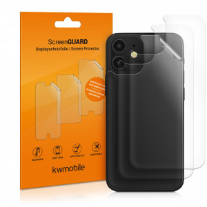 Set 3 Folii de protectie pentru Apple iPhone 12 Mini, kwmobile, Spate, Transparenta, 52753.5 - Img 1