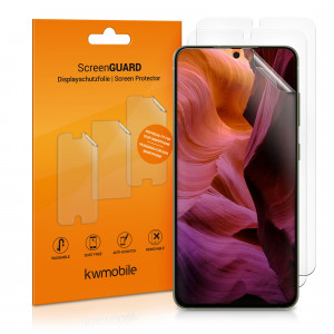 Set 3 Folii de protectie pentru Samsung Galaxy S21 FE, kwmobile, Fata, Transparenta, 55486.1 - Img 1
