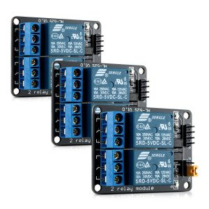 Set 3 Module releu cu 2 canale pentru Arduino Raspberry Pi, Kwmobile, Multicolor, Componente electronice, 38813 - Img 1