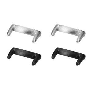 Set 4 Adaptori prindere curea de 14 mm Kwmobile pentru Xiaomi Mi Band 8, Negru/Argintiu, Otel, KWM0000256C001C - Img 1