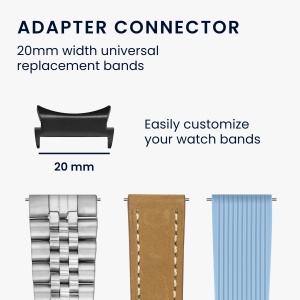 Set 4 Adaptori prindere curea de 20 mm Kwmobile pentru Samsung Galaxy Watch 5/Galaxy Watch 5 Pro/Galaxy Watch 4, Negru/Auriu, Otel, KWM0000207H002C - Img 3
