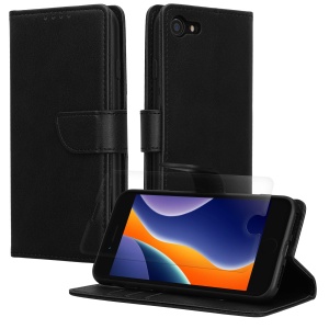 Set Husa si Folie de protectie Kwmobile pentru Apple iPhone SE (2022)/iPhone SE (2020)/iPhone 8, Negru, Piele ecologica/Silicon, KWM000022VE001C - Img 2