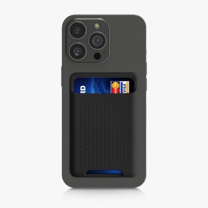 Suport magnetic pentru carduri compatibil cu Apple iPhone 14 Series/iPhone 13 Series/iPhone 12 Series, Kwmobile, Negru, Plastic, 58790.01 - Img 2