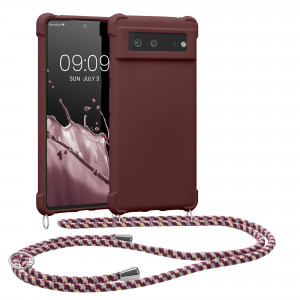 Bumper kwmobile pentru Google Pixel 6, Silicon, Visiniu, 55916.187 - Img 1