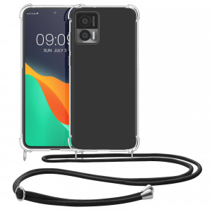 Bumper kwmobile pentru Motorola Edge 30 Neo, Silicon, Transparent/Negru, 60085.01 - Img 2
