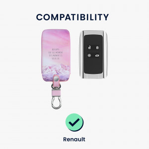 Husa Cheie Auto pentru Renault / Dacia - 4 Butoane - Keyless Go, kwmobile, Piele ecologica, Multicolor, 44637.52 - Img 6