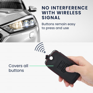 Husa Cheie Auto pentru Renault / Dacia - 4 Butoane - Keyless Go, Piele ecologica, Negru, 44637.01 - Img 4