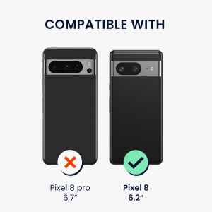Husa Kwmobile cu jnur detasabil pentru Google Pixel 8, Transparent/Negru, Silicon, KWM000020PD001C - Img 6