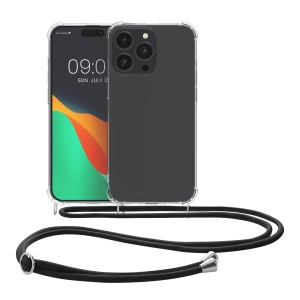 Husa Kwmobile cu jnur pentru Apple iPhone 15 Pro Max, Transparent/Negru, Silicon, 62036.01 - Img 2