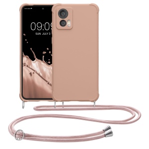 Husa Kwmobile cu jnur pentru Motorola Edge 30 Neo, Crem, Silicon, KWM0000199S004C - Img 2