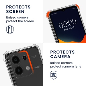 Husa Kwmobile cu jnur pentru Xiaomi Redmi Note 13, Transparent/Negru, Silicon, KWM000020MV001C - Img 4