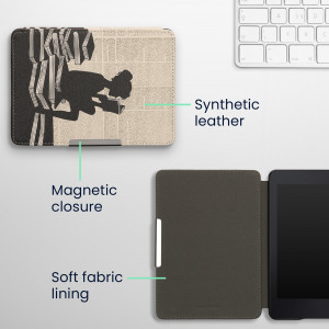 Husa kwmobile pentru Amazon Kindle Paperwhite 7, Piele ecologica, Multicolor, 25824.48 - Img 6