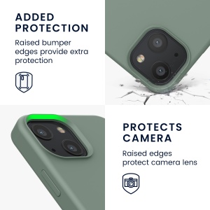Husa Kwmobile pentru Apple iPhone 13 Mini, Verde, Silicon, KWM000013OU057C - Img 3