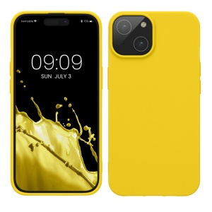 Husa Kwmobile pentru Apple iPhone 15, Galben, Silicon, KWM000020CE005C - Img 1