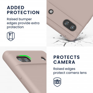 Husa Kwmobile pentru Google Pixel 6a, Silicon, Crem, 57815.10 - Img 4