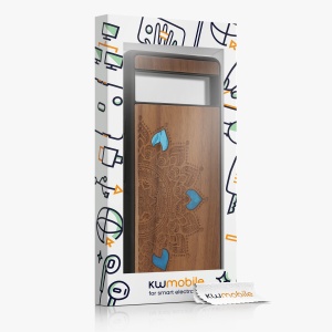 Husa Kwmobile pentru Google Pixel 7a, Maro/Albastru, Lemn, KWM000019YK006C - Img 8