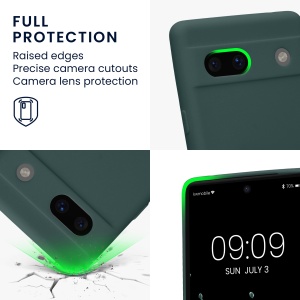 Husa Kwmobile pentru Google Pixel 7a, Verde inchis, Silicon, KWM000019YF017C - Img 3