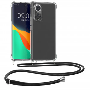 Husa Kwmobile pentru Huawei nova 9, Silicon, Transparent/Negru, 57665.01 - Img 1