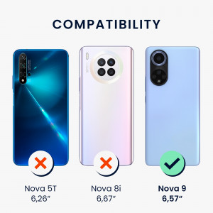 Husa Kwmobile pentru Huawei nova 9, Silicon, Transparent/Negru, 57665.01 - Img 6
