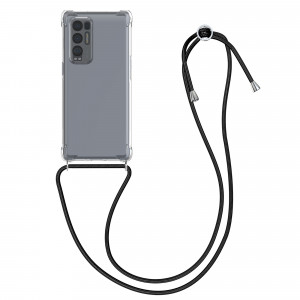 Husa Kwmobile pentru OPPO Find X3 Neo, Silicon, Transparent/Negru, 57265.01 - Img 1
