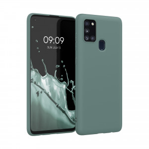 Husa Kwmobile pentru Samsung Galaxy A21s, Silicon, Verde, 52494.171 - Img 1