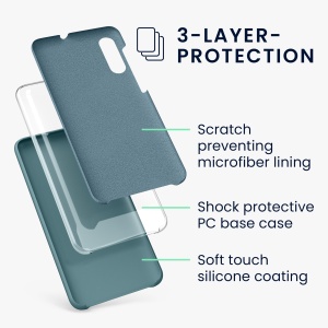 Husa Kwmobile pentru Samsung Galaxy A50, Verde inchis, Silicon, KWM0000102C034C - Img 6